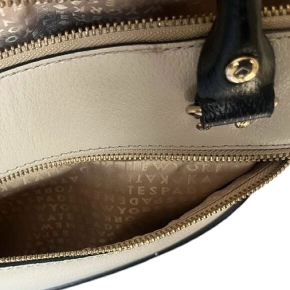 Kate Spade Berkeley Lane Rachelle Small Satchel Porcelain White & Black Leather - Picture 7 of 9